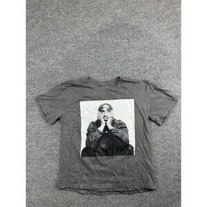 2Pac Tupack Shakur Contemplation T Shirt Adult XL Gray Graphic Tee 90s Rap